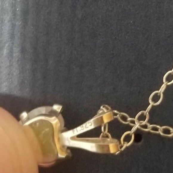 925 Sterling Silver CZ Heart Necklace - Picture 6 of 6